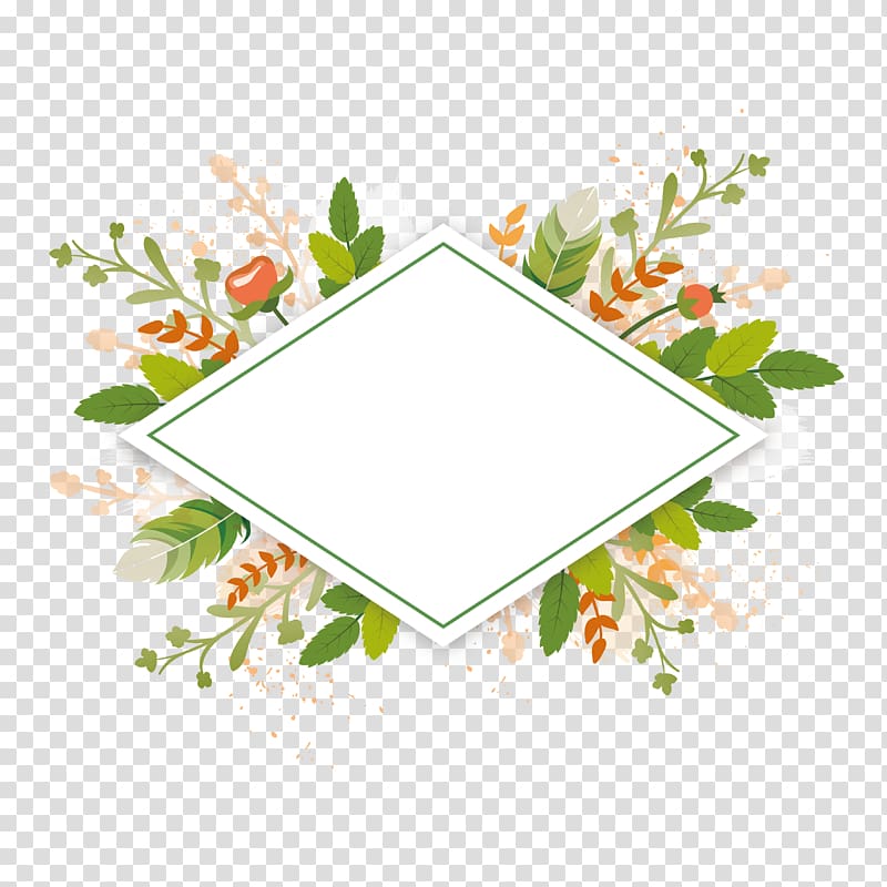 green and orange leaf logo illustration, Wedding invitation Greeting card E-card Morning Birthday, green plant borders transparent background PNG clipart