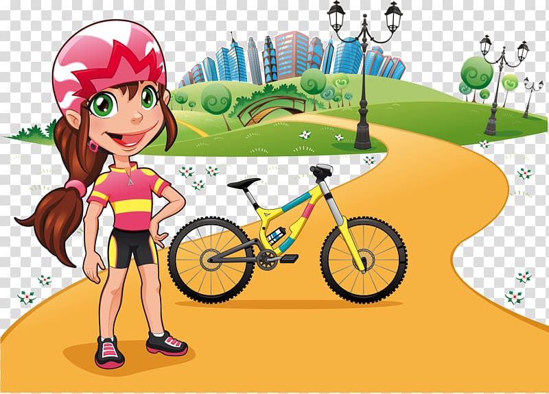 Cartoon , mountain bike transparent background PNG clipart
