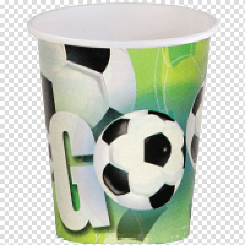 Coffee cup sleeve Table-glass Party Football Birthday, party transparent background PNG clipart