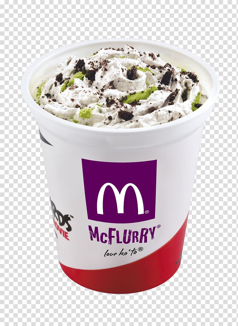 McDonald\'s McFlurry with Oreo Cookies Ice cream Matcha, Matcha Soft Serve transparent background PNG clipart
