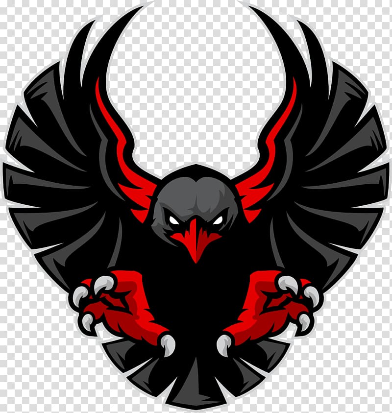 black and red eagle , Chicago Blackhawks Victorian Ice Hockey Association Hockey Field, Hawk transparent background PNG clipart