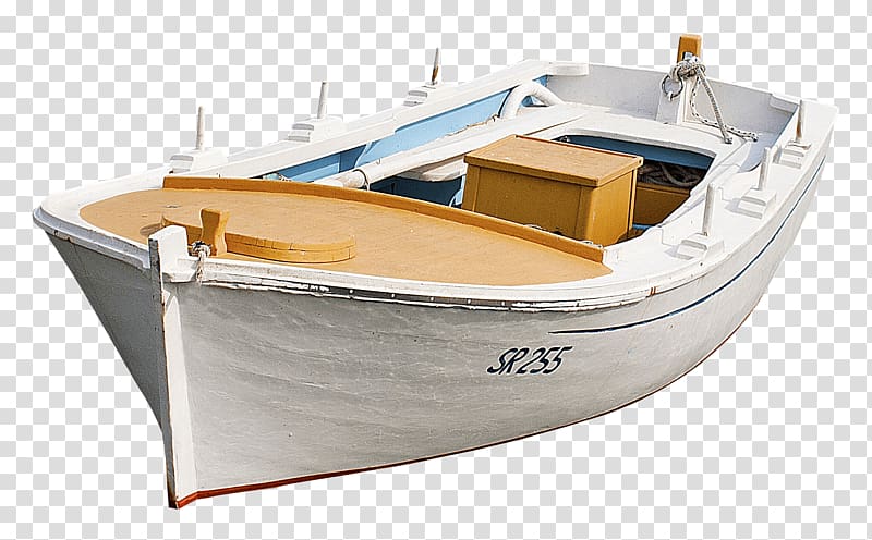 white fishing boat, White Wooden Boat transparent background PNG clipart