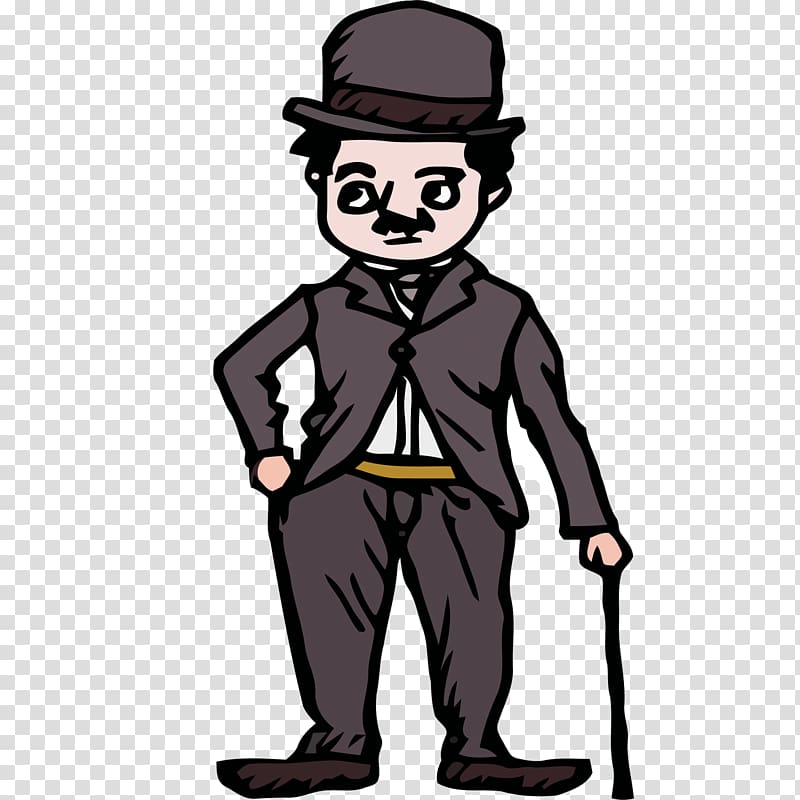 Comedian Illustration, Hand-painted material Chaplin transparent background PNG clipart