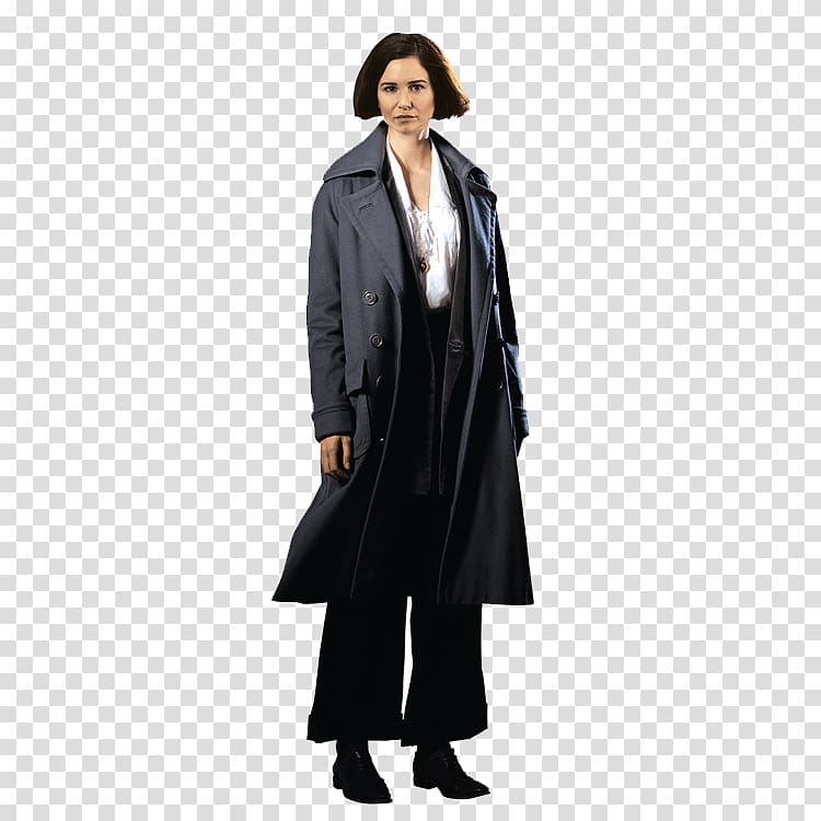 women's black trench coat, Porpentina Goldstein transparent background PNG clipart