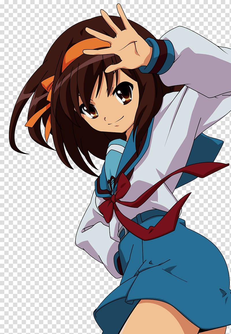 Mikuru Asahina Kyon Haruhi Suzumiya Yuki Nagato Anime, Anime transparent background PNG clipart