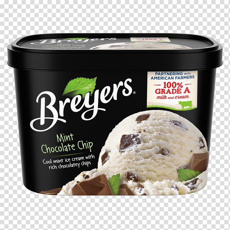 Ice cream Mint chocolate chip Breyers, ice cream transparent background PNG clipart