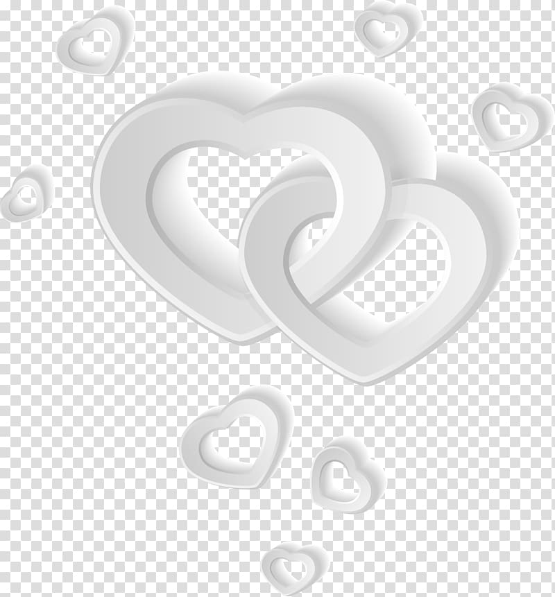 Heart White, White heart-shaped elements transparent background PNG clipart