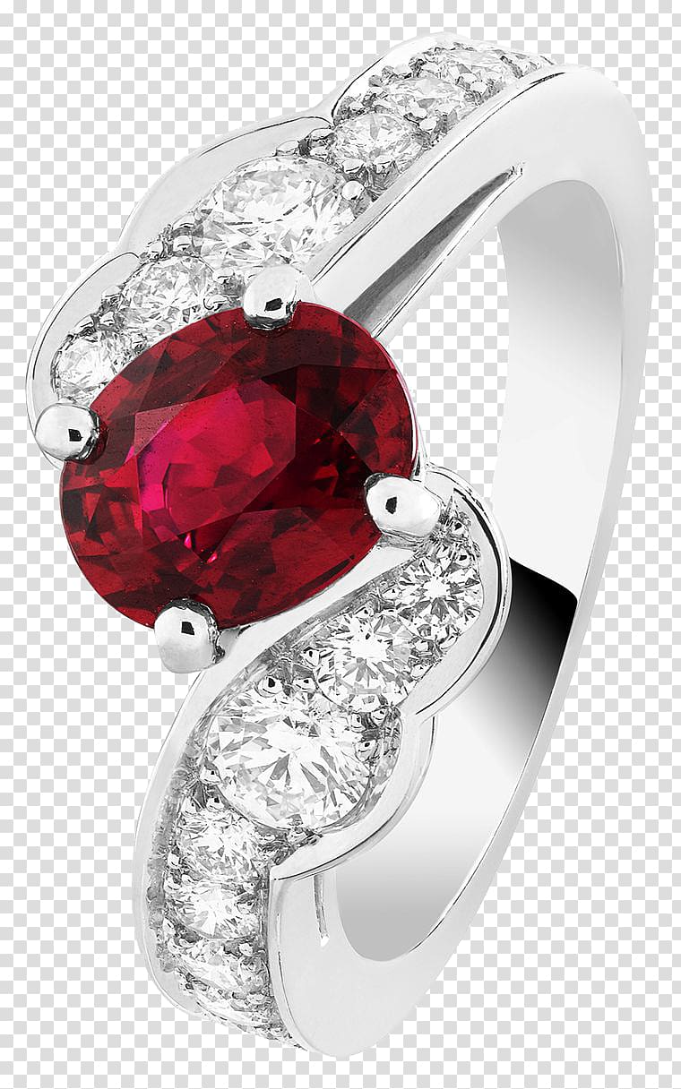 Ruby Earring Jewellery Van Cleef & Arpels, Billing Division of the products in kind red ruby ​​ring wall button transparent background PNG clipart