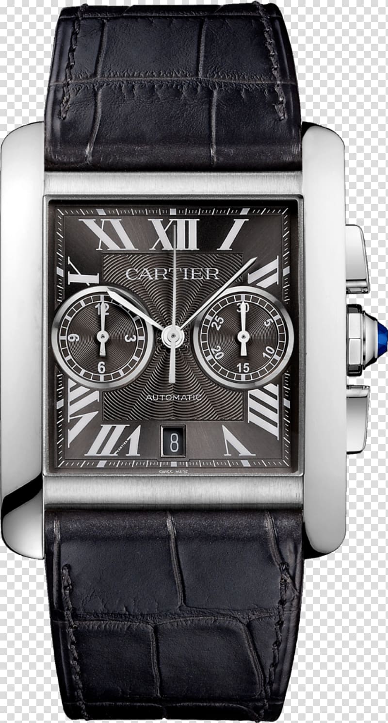 Cartier Tank MC Watch Chronograph, watch transparent background PNG clipart