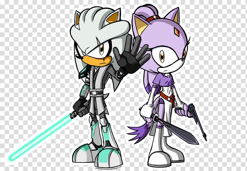 Silver the Hedgehog Jedi Sonic the Hedgehog Blaze the Cat, unicorn princess transparent background PNG clipart