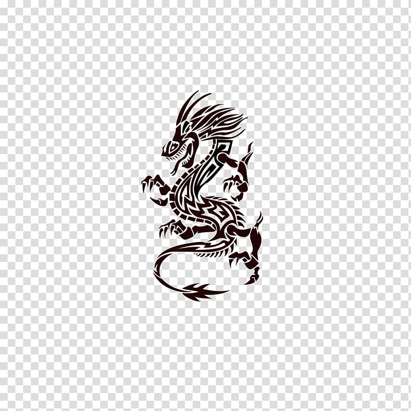 Tattoo Chinese dragon Illustration, Dragon transparent background PNG clipart