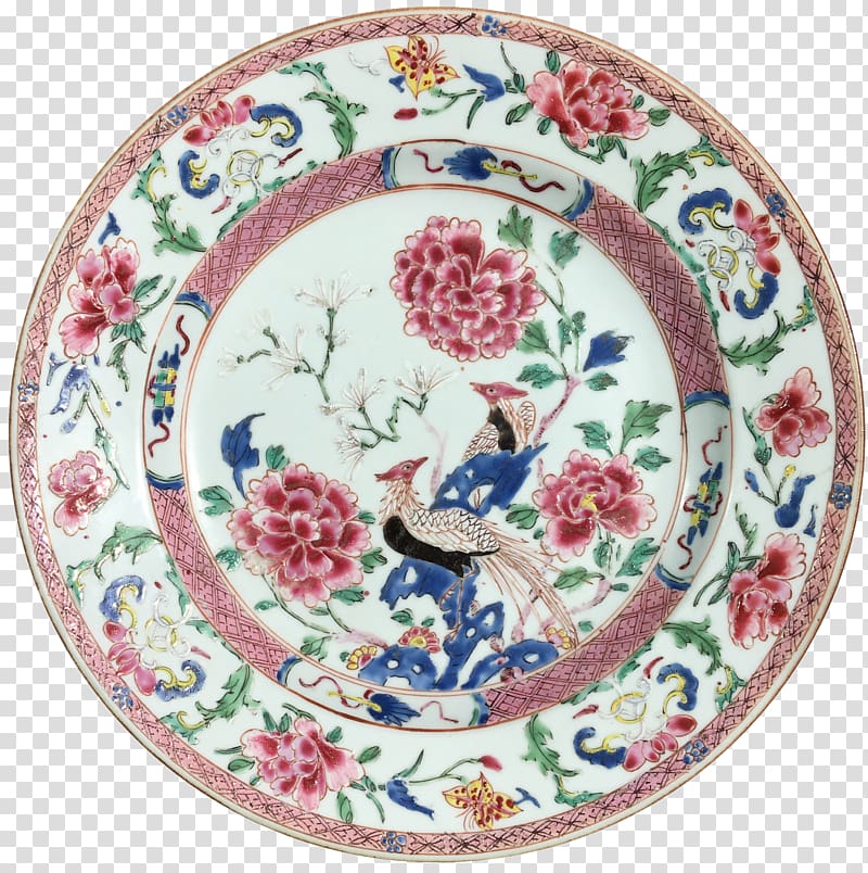 Porcelain Jingdezhen Chinese ceramics Plate Famille rose, Plate transparent background PNG clipart