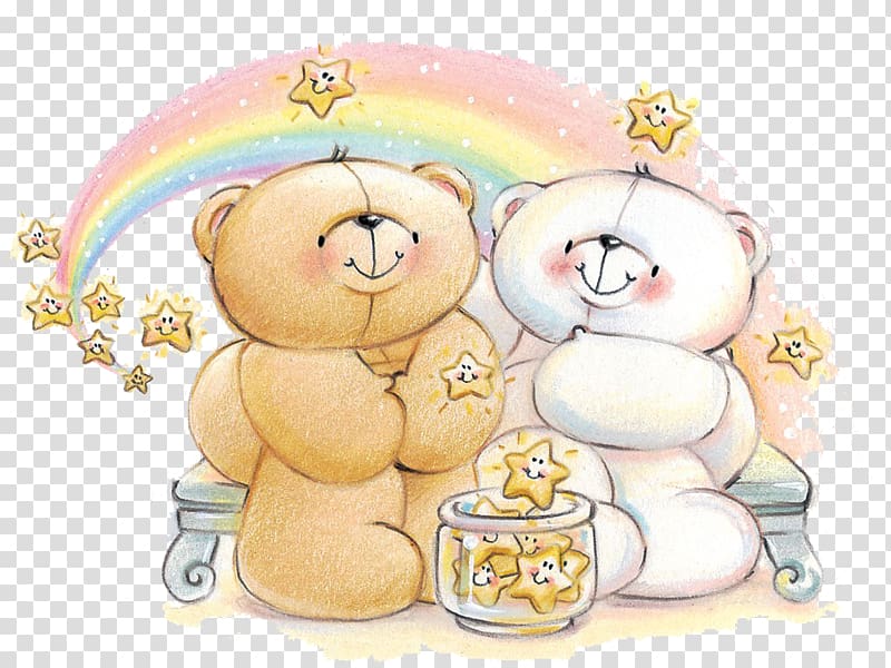 two bears sitting on bench , Teddy bear Forever Friends , Wishing Bear transparent background PNG clipart