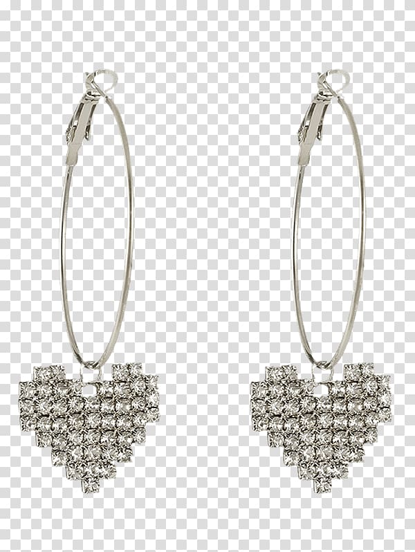 Earring T-shirt Кафф Silver Jewellery, fleur en forme de coeur transparent background PNG clipart