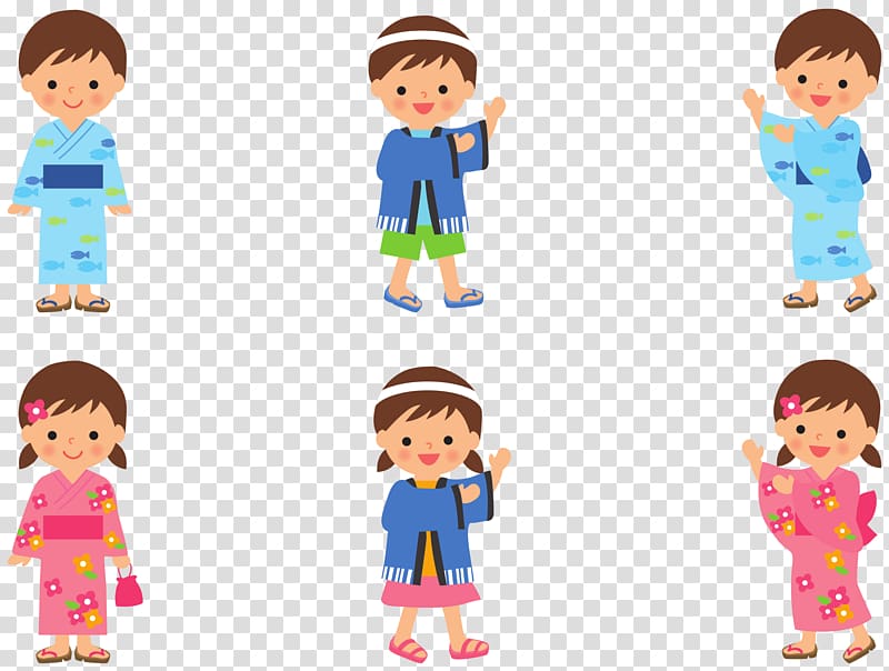 Child Kimono Yukata , Dancers transparent background PNG clipart