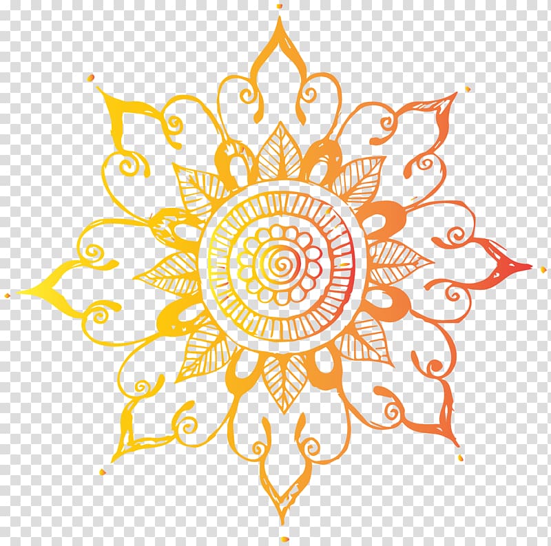 orange floral , India Can , India Decor Free transparent background PNG clipart