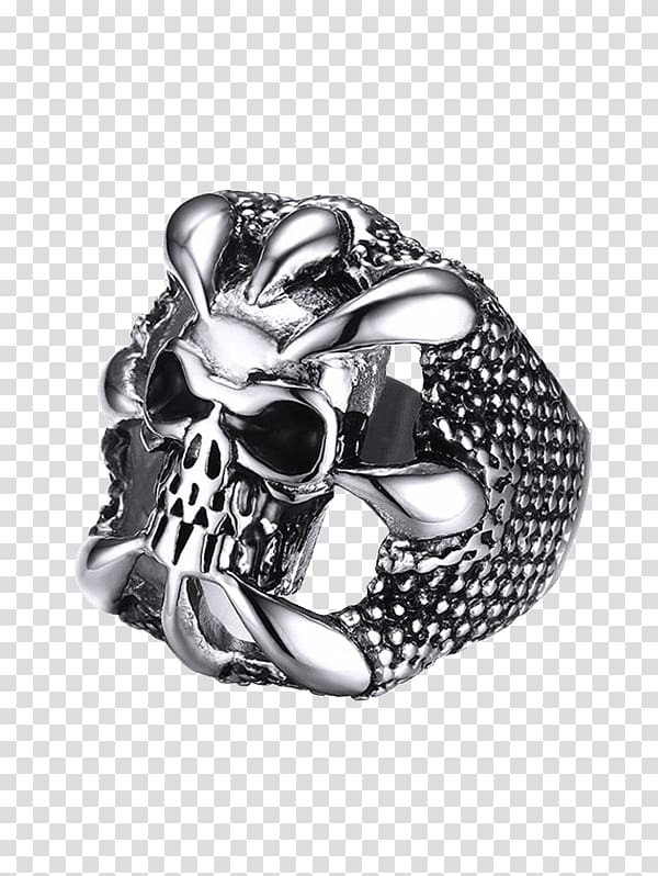 Engagement ring Steel Jewellery Skull, skull finger transparent background PNG clipart