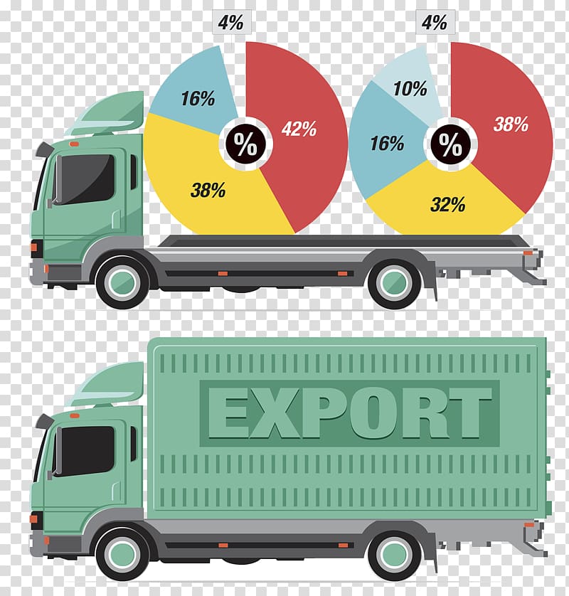 Transport Logistics Infographic Illustration, Container transport vehicles transparent background PNG clipart