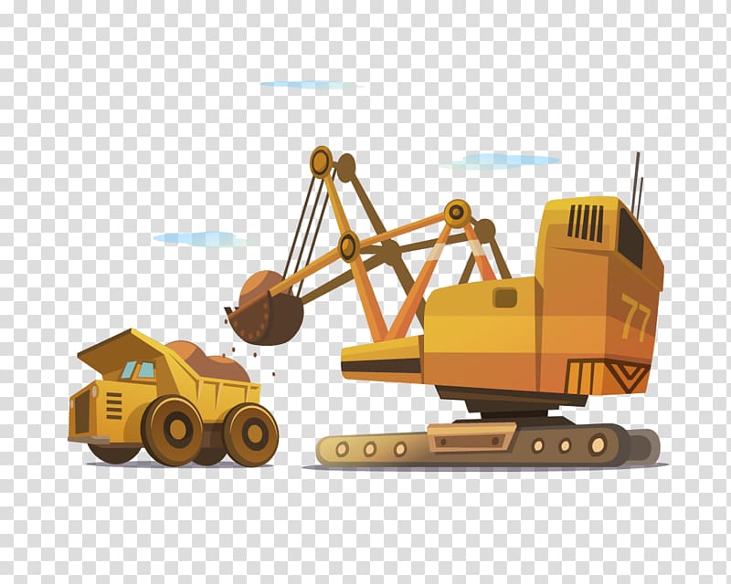 Mining Drawing Illustration, Excavator material transparent background PNG clipart