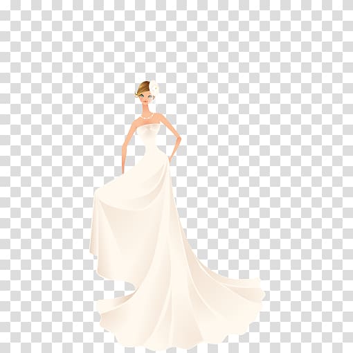 Wedding dress Beauty Shoulder Satin Bride, elements wedding dress transparent background PNG clipart