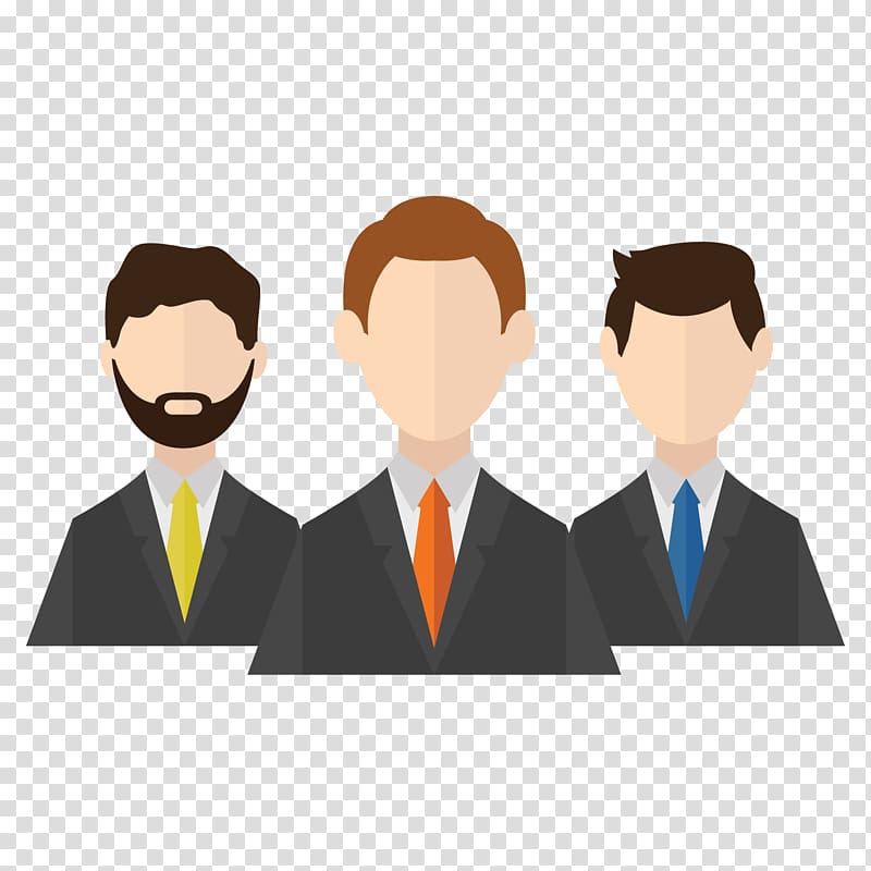 three dressed man , Client Icon, Businessman icon design transparent background PNG clipart