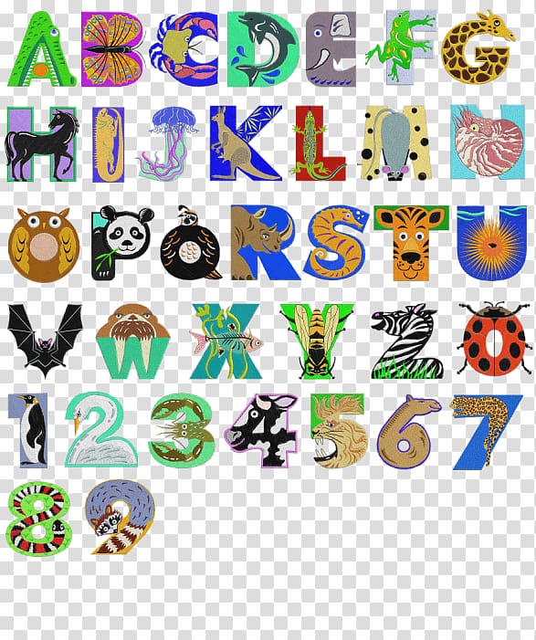 Letter Illustrated Alphabet Graffiti, animal alphabet transparent  background PNG clipart