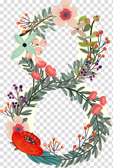 Flower Floral design Numerical digit , flower transparent background PNG clipart