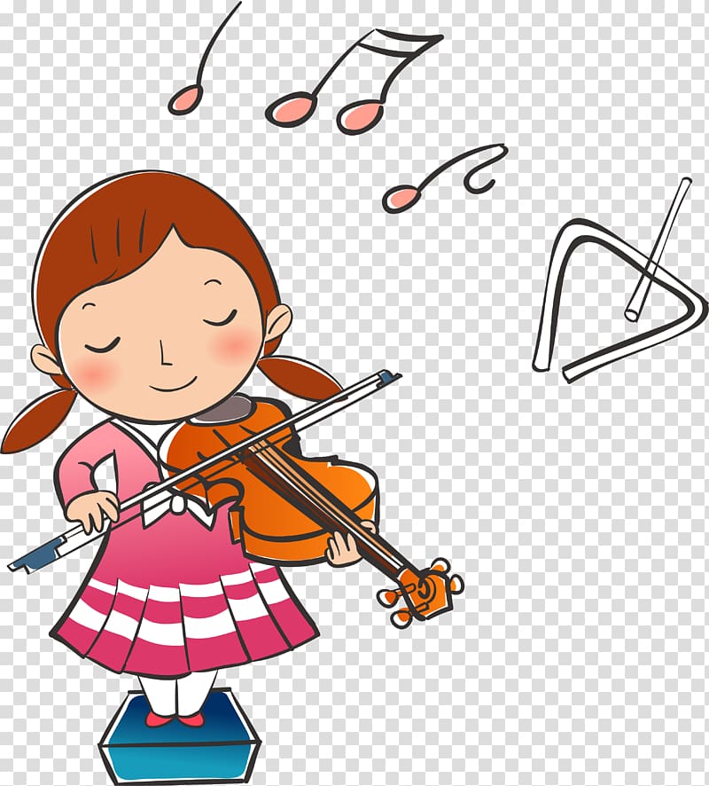 Cartoon Violin Child, violin transparent background PNG clipart