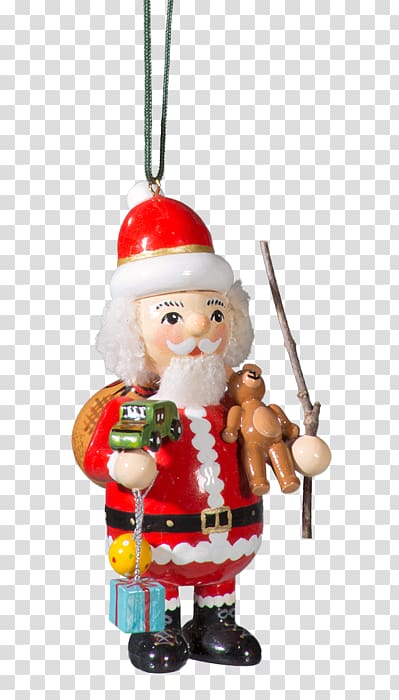 Christmas ornament Santa Claus Decorative Nutcracker, Handpainted Santa Claus transparent background PNG clipart