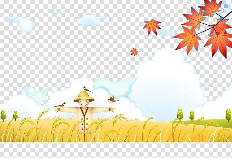 Template Autumn Illustration, Rice transparent background PNG clipart