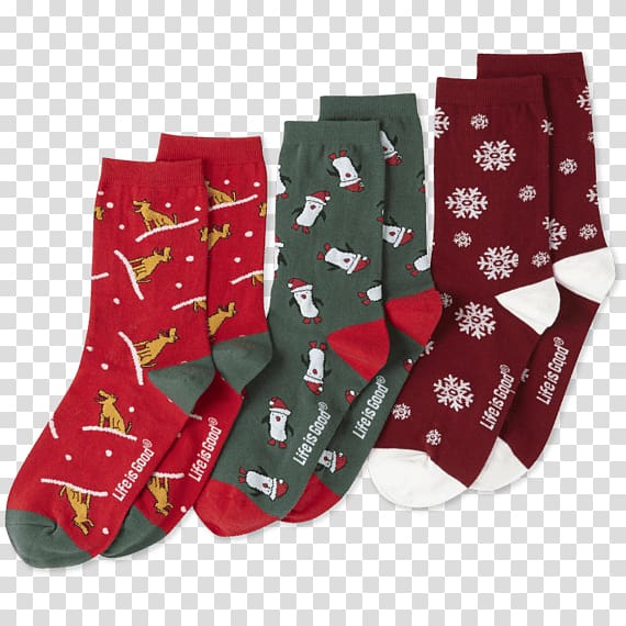 Crew sock Christmas ings Pajamas, christmas colored socks transparent background PNG clipart