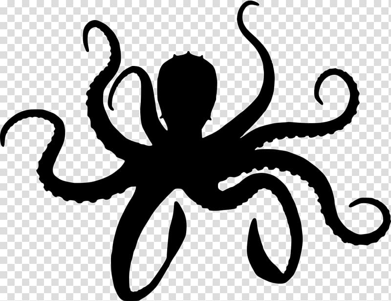 Octopus , Silhouette transparent background PNG clipart
