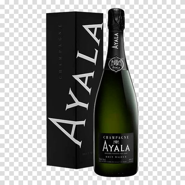 Champagne Ayala bottle with box, Ayala Brut Majeur transparent background PNG clipart