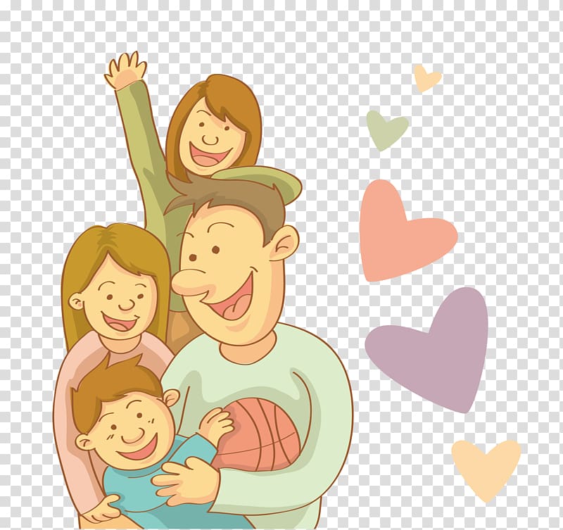 family with heart background illustration, Family Illustration, family transparent background PNG clipart
