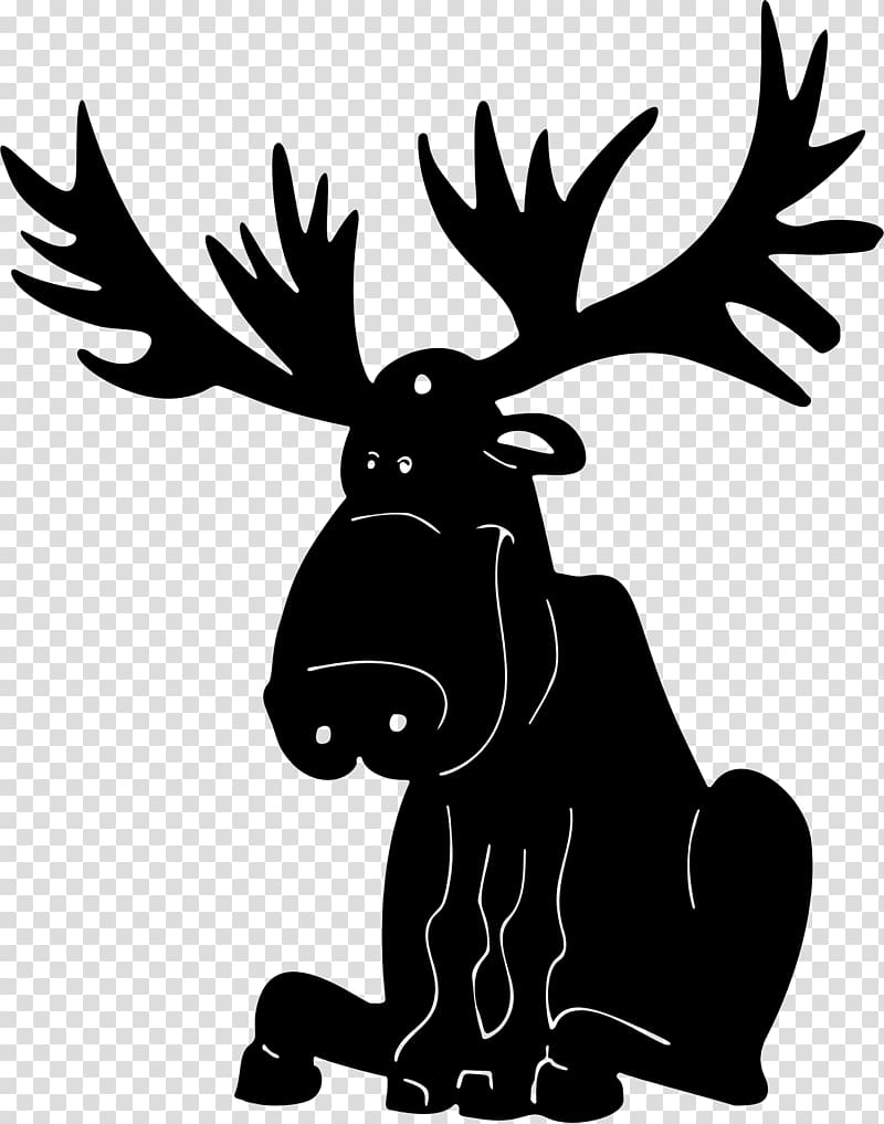 Moose Deer Elk Silhouette , Antler transparent background PNG clipart
