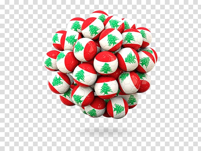 Polkagris Christmas ornament, Flag Of Lebanon transparent background PNG clipart