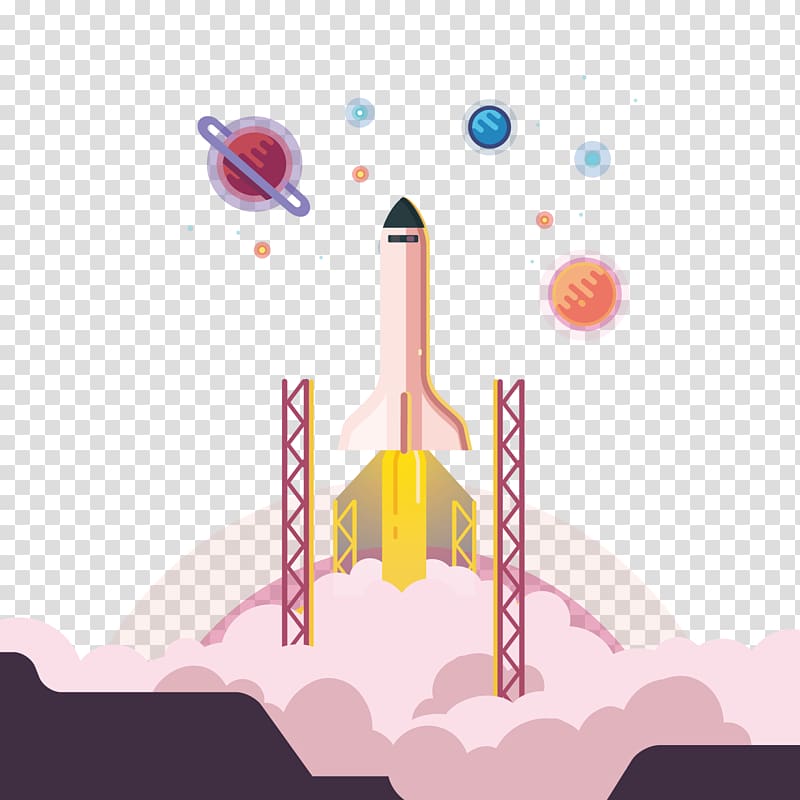 Rocket Graphic design Outer space Illustration, Aerospace Science and Technology transparent background PNG clipart