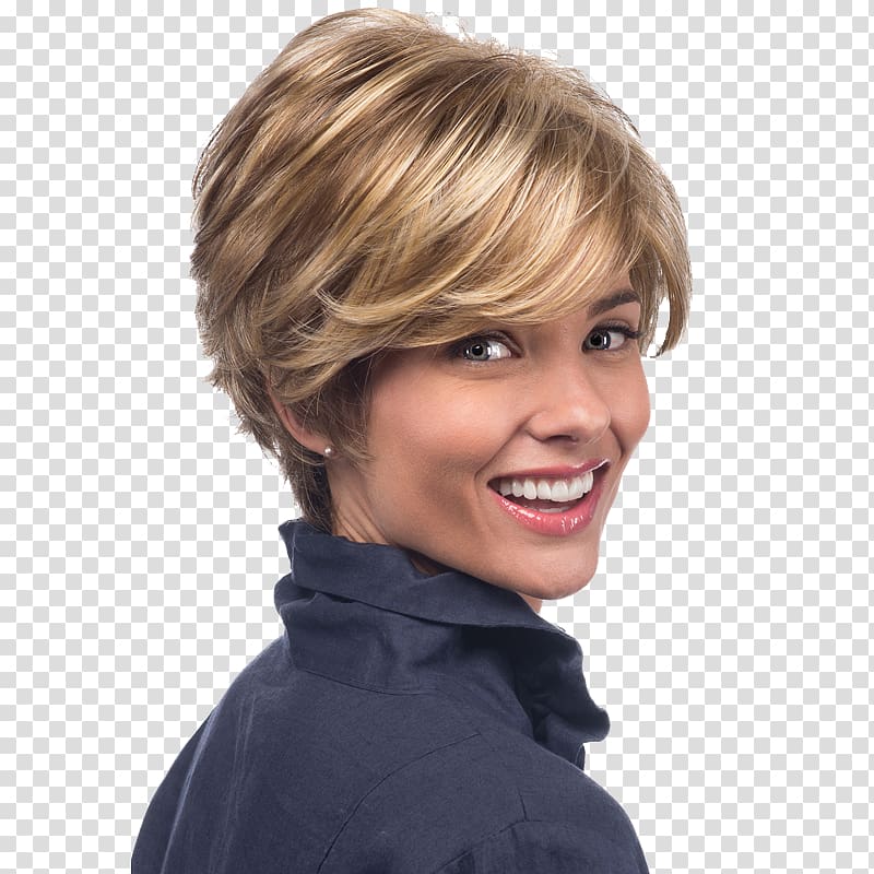 Blond Wig Bangs Hairstyle, chunky bangs highlights transparent background PNG clipart