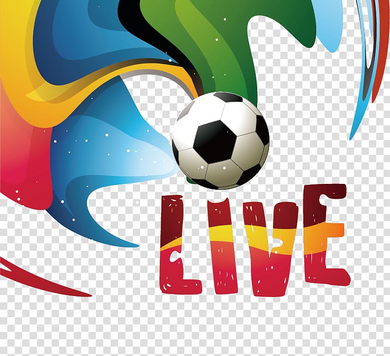 white and black soccer ball with live text overlay, Football Graphic design Sport, Football background material transparent background PNG clipart