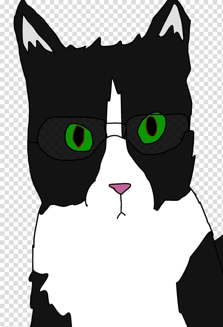 Whiskers Cat Illustration Glasses, tuxedo cat drawings eyes transparent background PNG clipart