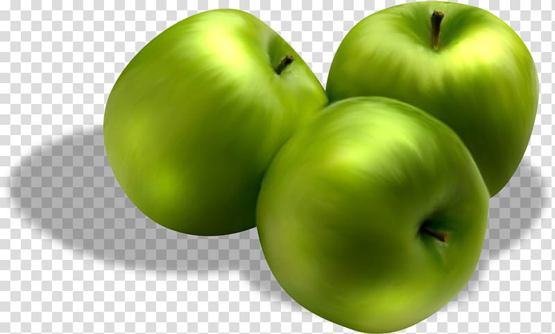 Granny Smith Apple strudel Fruit, Three green apples transparent background PNG clipart