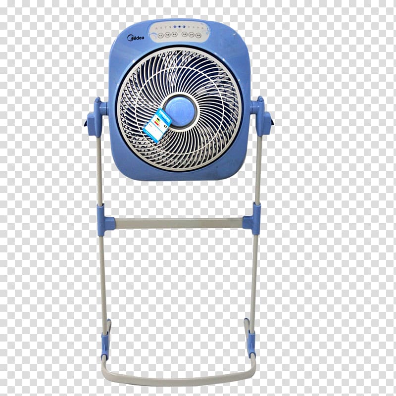 Fan Midea Designer Computer cooling, A blue, beautiful electric fan transparent background PNG clipart