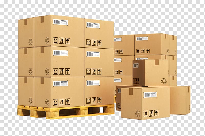 cardboard boxes on pallets illustration, Freight transport Pallet Less than truckload shipping Corrugated box design Cargo, Express delivery box transparent background PNG clipart