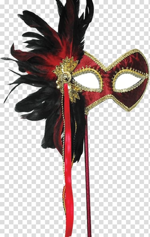 Black Mask Masquerade ball Red, Carnival mask transparent background PNG clipart