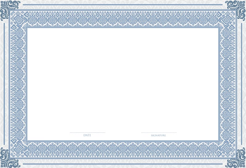 blue and white invitation template, frame Text Structure Area Pattern, Empty Certificate Template transparent background PNG clipart