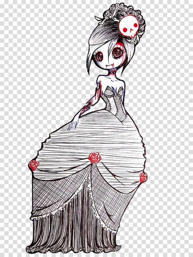 Drawing Zombie Girl Sketch, zombie transparent background PNG clipart