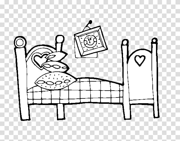 Bedroom Coloring book Drawing Furniture, bed room transparent background PNG clipart