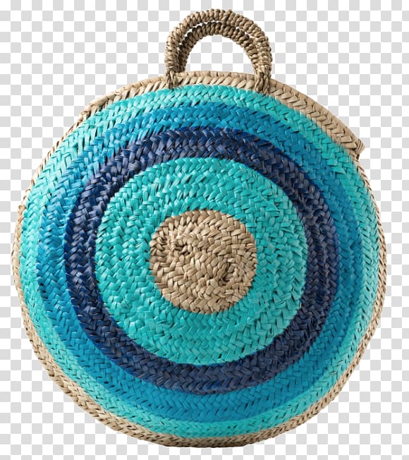 Blue Woven fabric Turquoise Basket Handbag, paris daily transparent background PNG clipart