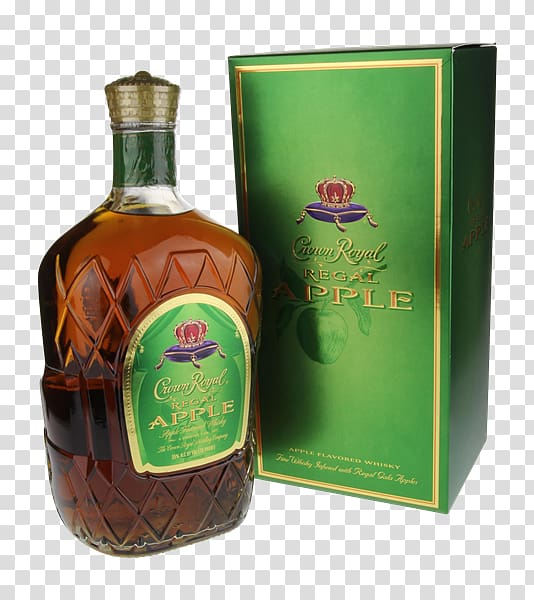 Crown Royal Whiskey Liqueur Seagram Distilled beverage, apple transparent background PNG clipart