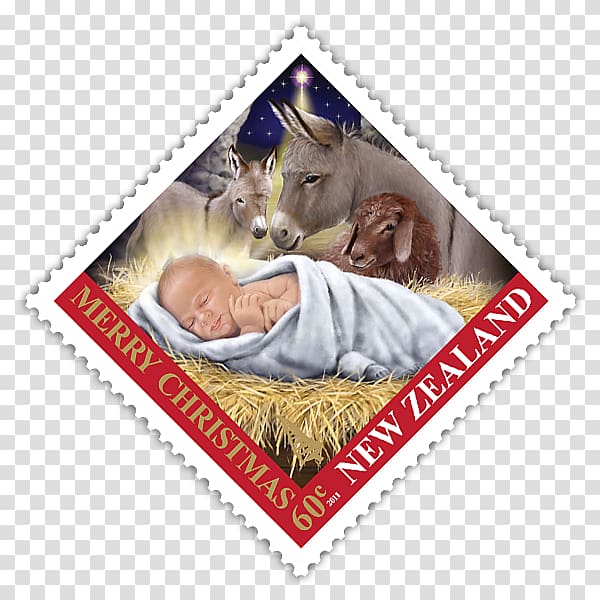 Postage Stamps Rubber stamp New Zealand Stamp collecting Mail, baby jesus in a manger transparent background PNG clipart